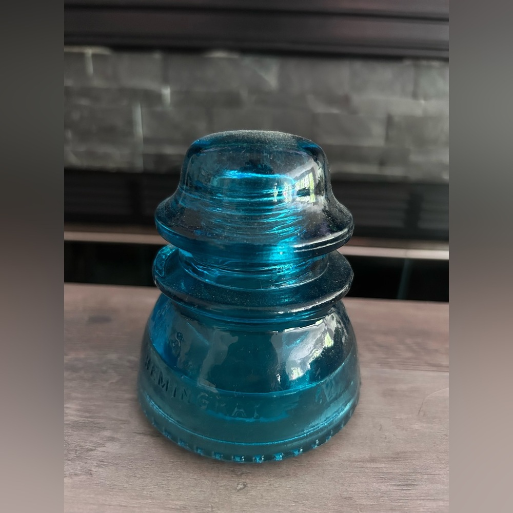 Vintage Blue Glass Insulator
